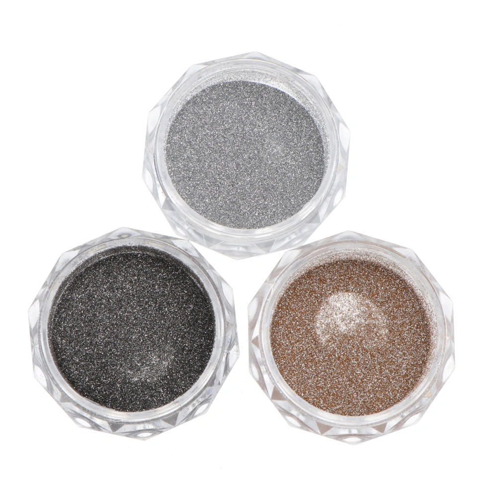 3pcs Delicate Nail Glitter Powder Nail Crystal Diamond Powder Nail Art Supplies