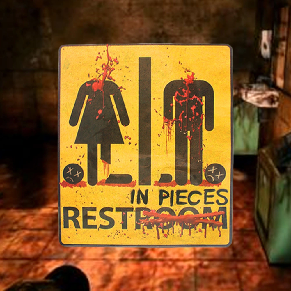 Halloween Horror Party Decorative Bloody Restroom Bathroom Door Sign Sticker - 43x31cm