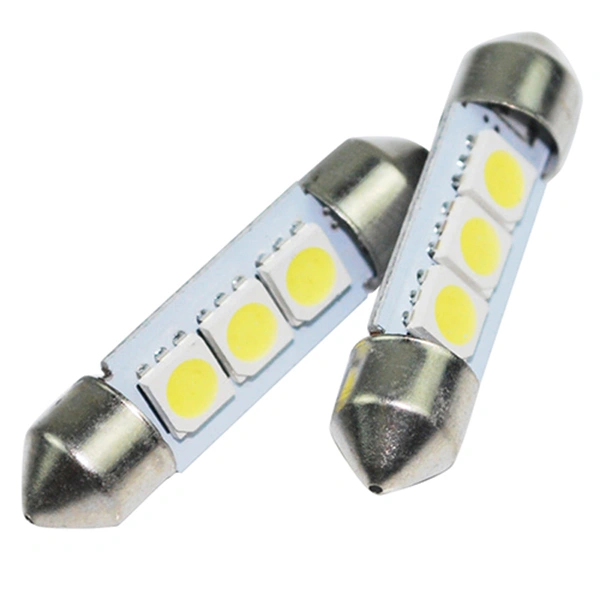 5pcs 12V 36mm SMD 5050 3-LED Car Festoon Map Interior Dome Light (White)