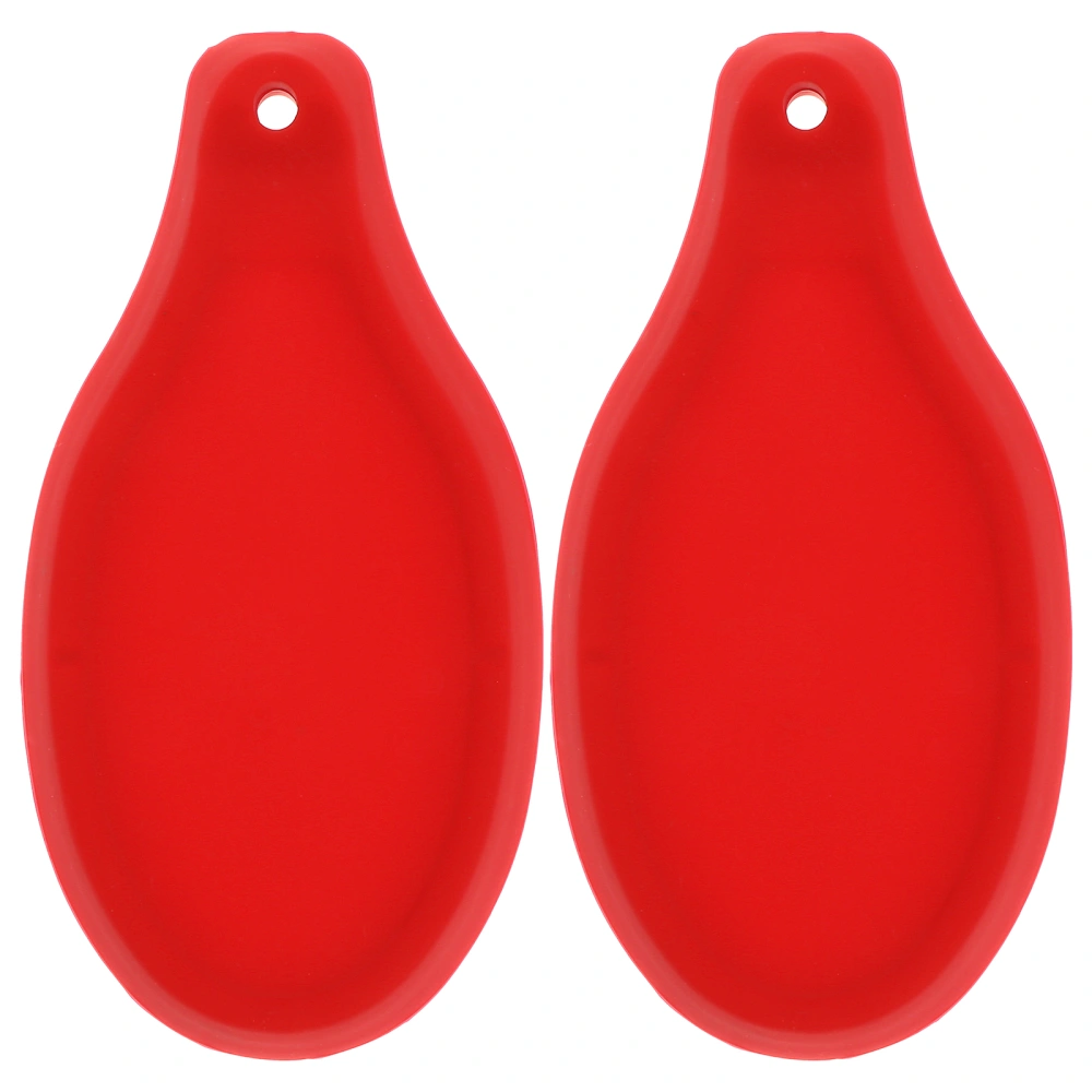 2Pcs Silicone Spoon Storage Pads Spoon Holders Stands Kitchen Supplies