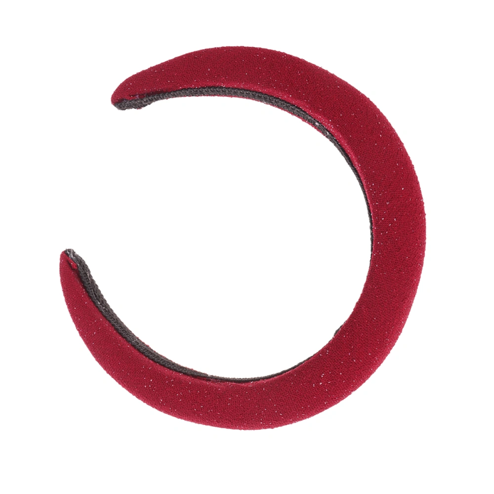 Leather Sponge Hair Hoops Wide-Edge Hair Band Creative Headband Solid Color Headwear for Women Girls Shiny Red