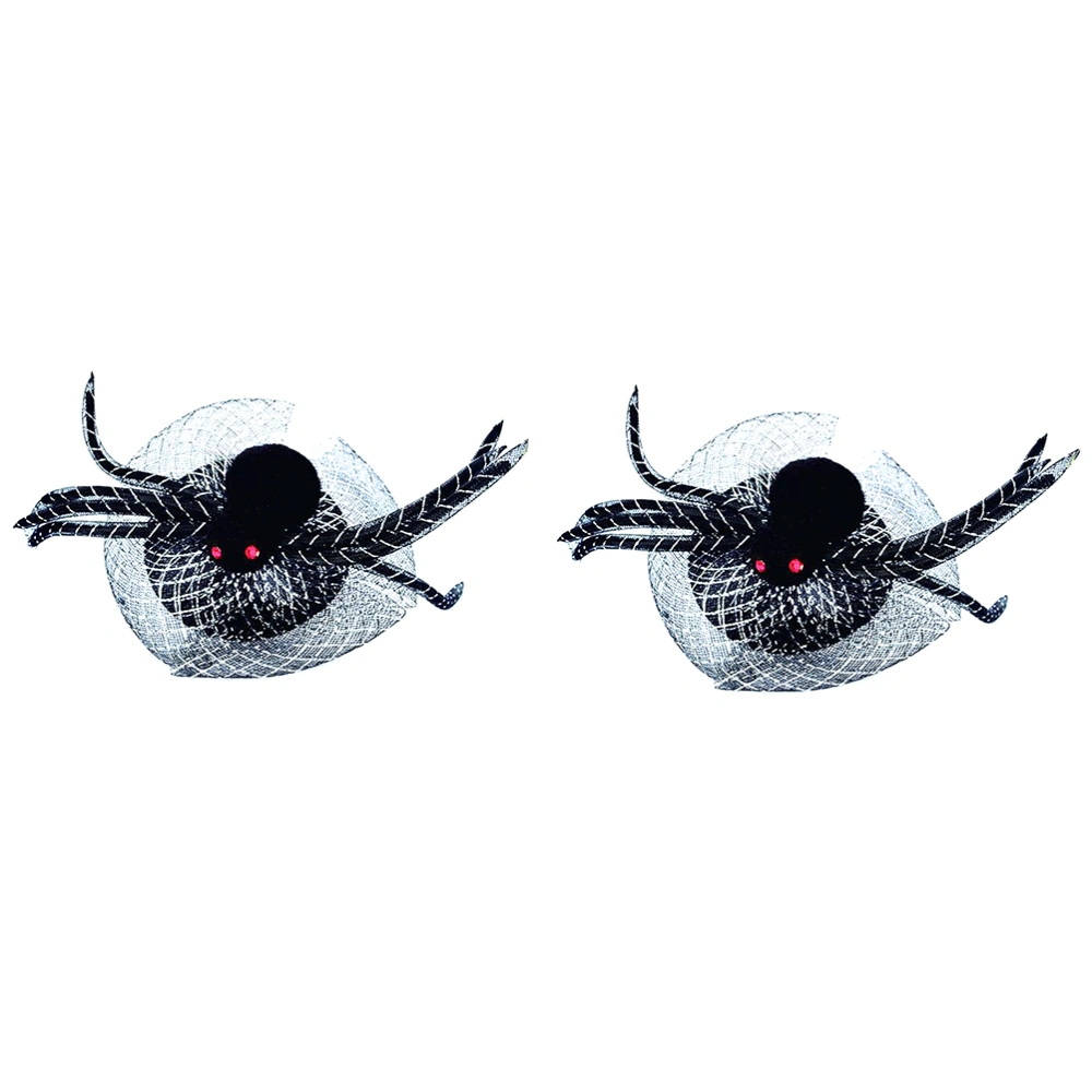 2pcs Black Spider Headband Novelty Halloween Hairband Decor Hair Headpiece Carnival Masquerade Party Cosplay Costume Accessory