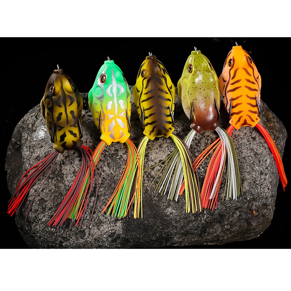 5pcs Fishing Lures Rubber Artificial Fishing Bait for Bass Snakehead Saltwater Freshwater