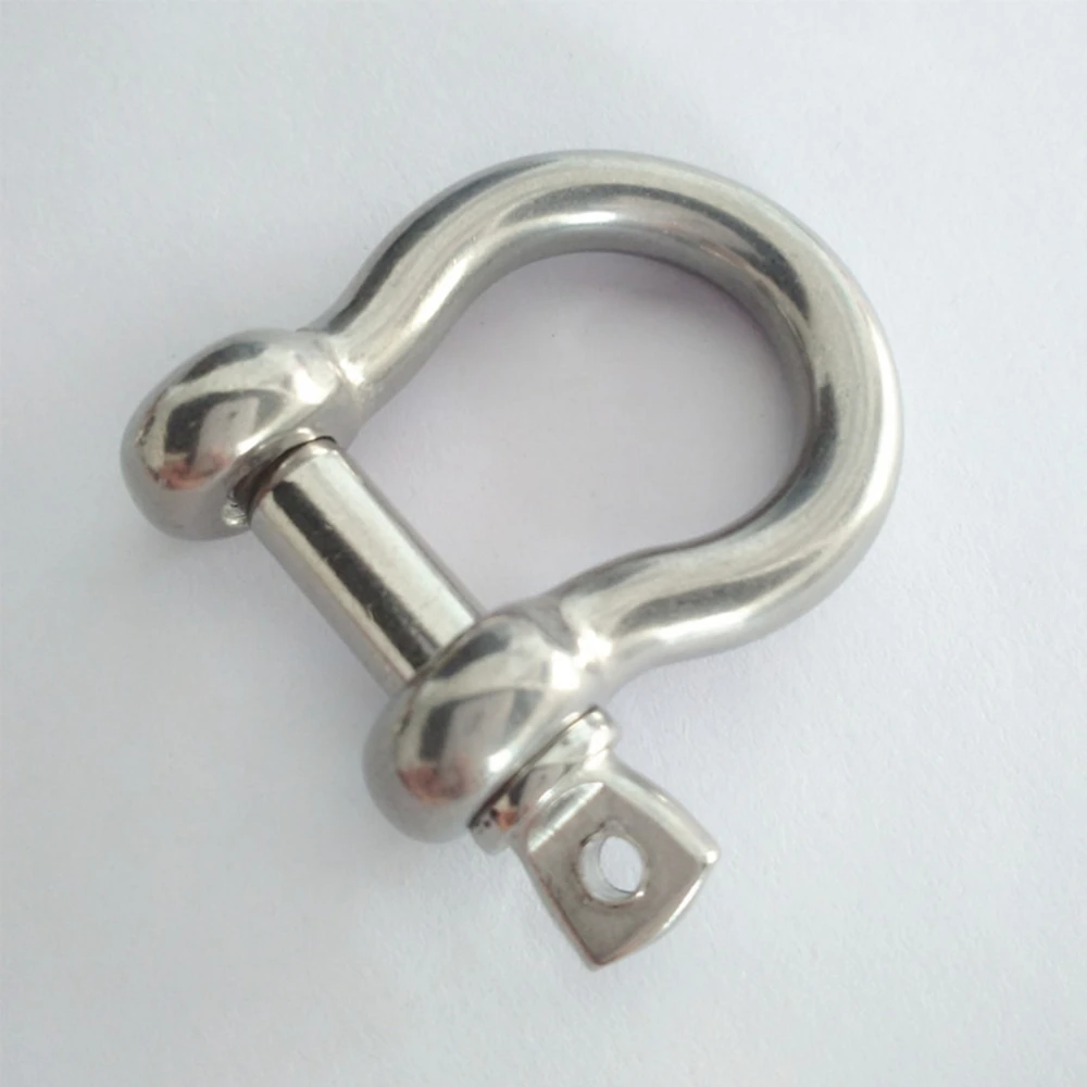 2pcs 304 Stainless Steel Bow Shackle M8 Screw Pin Anchor Shackle Heavy Duty for Rigging