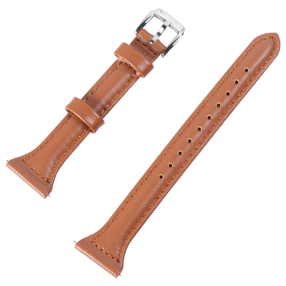 Exquisite Leather Watchband Creative Watch Strap Watch Replacement Band Watch Accessories Compatible for Galaxy (Brown)