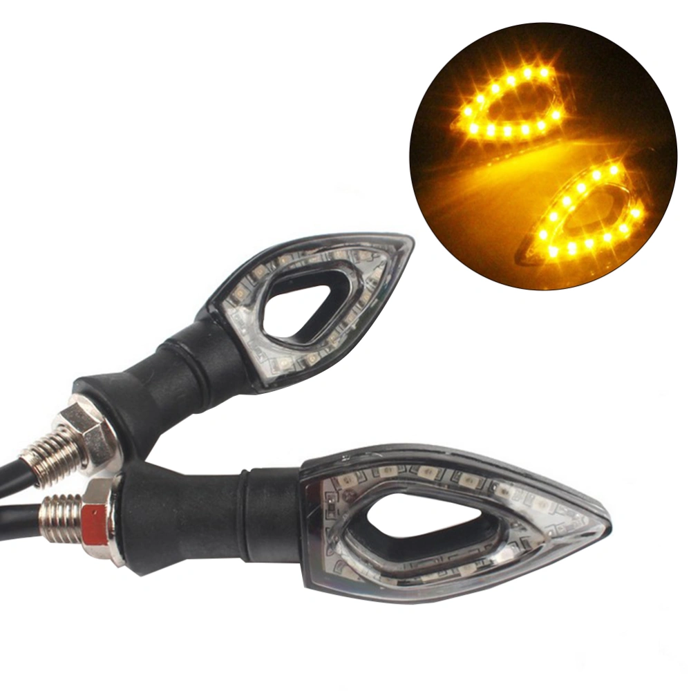 1 Pair of 12V LED Turning Signal Light Lamp Blinker for Motorcycle Motorbike (Yellow Light)