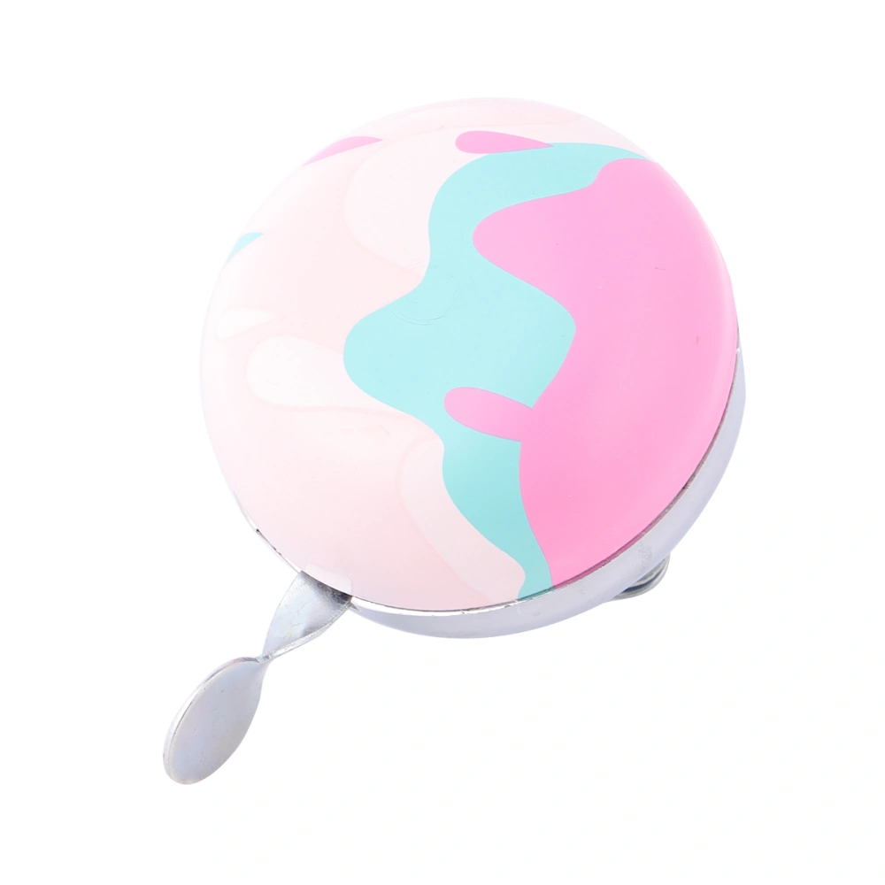 Small Round Bell Decor Printed Ice Cream Bike Bells Crisp Sound Ring Bell for Scooter Tricycle Children DIY Adornment (Pink)