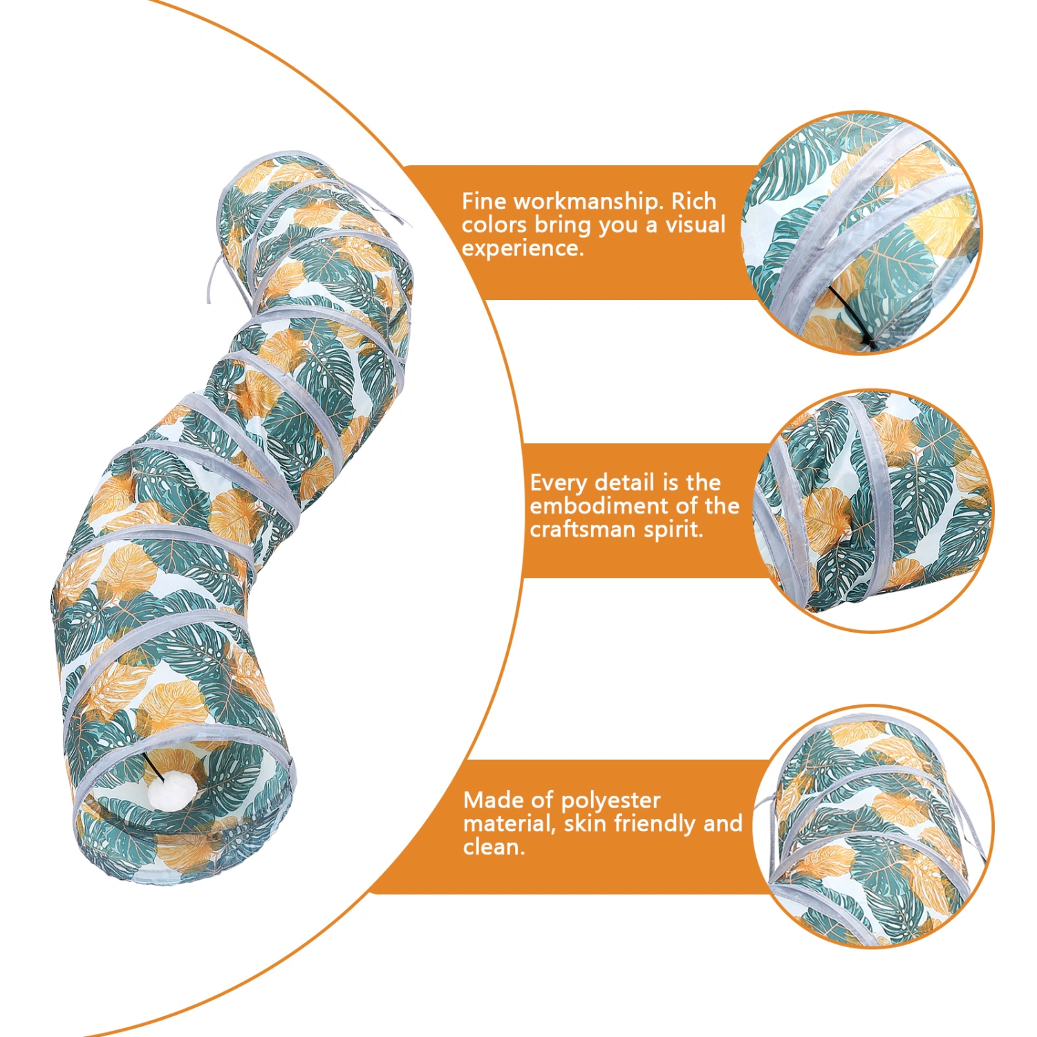 Cat Tunnel with Play Ball Cat Interactive Tunnel Polyester Kitten Tunnel S-tube Cat Tunnel