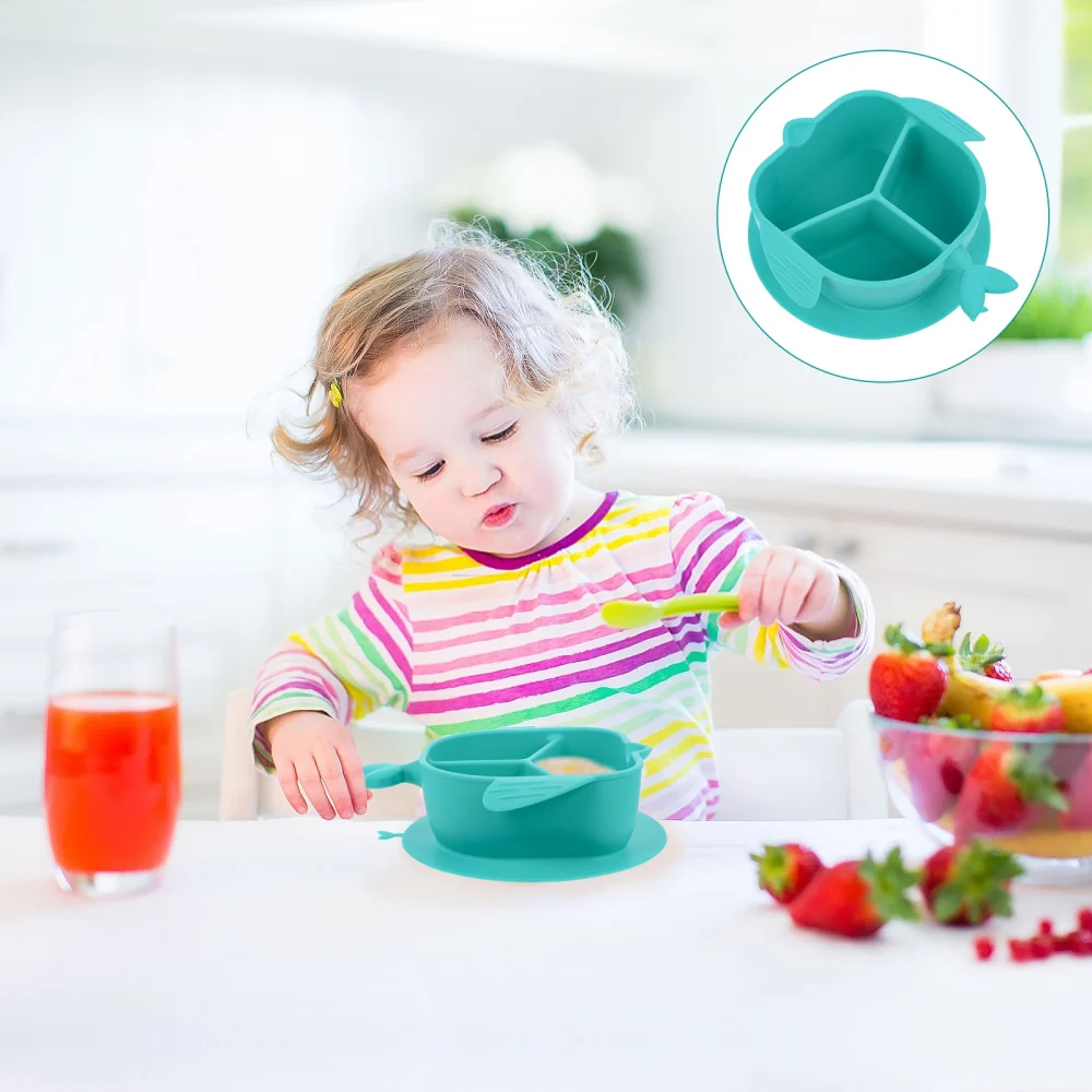 1Pc Safe Silicone Toddler Divided Plates Baby Self Feeding Training Divided Dish