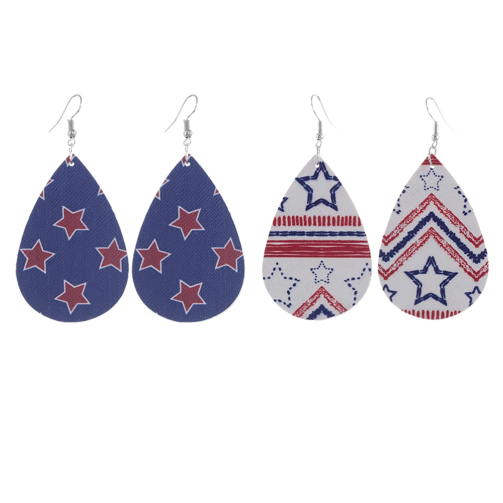 1 Pair of Independence Day Earrings National Flag Designed Ear Drop Ear Dangle Women Dangler (Figure 6)