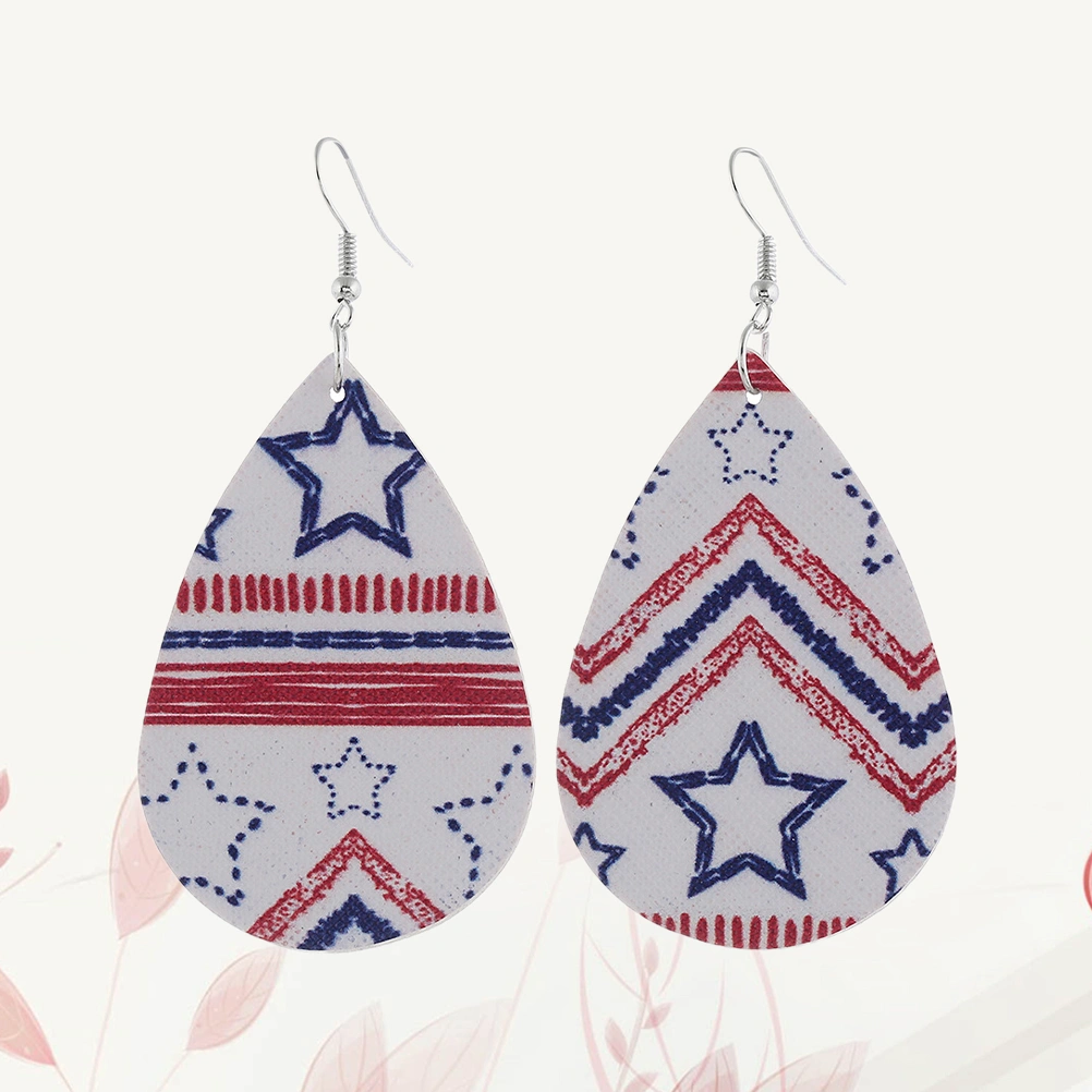1 Pair of Independence Day Earrings National Flag Designed Ear Drop Ear Dangle Women Dangler (Figure 6)