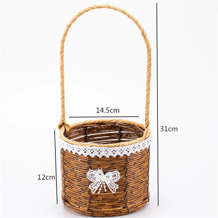 Wicker Woven Basket Flower Storage Basket Gift Basket Hand Woven Storage Basket with Handle