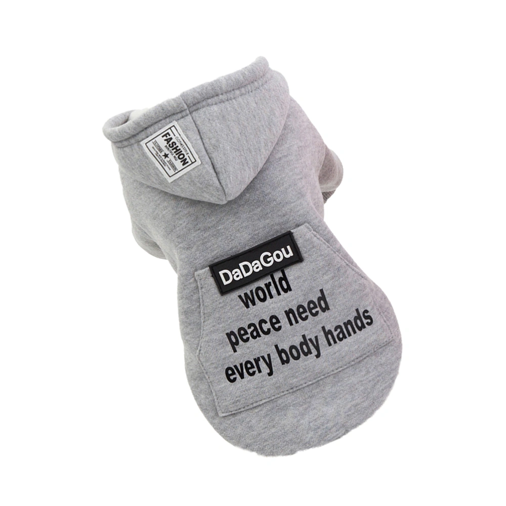 Pet Dog Clothes Dog Hoodies Warm Two-Feet Sweater Pet Custume Dog Garment Pet Supplies for Dog Size L Grey