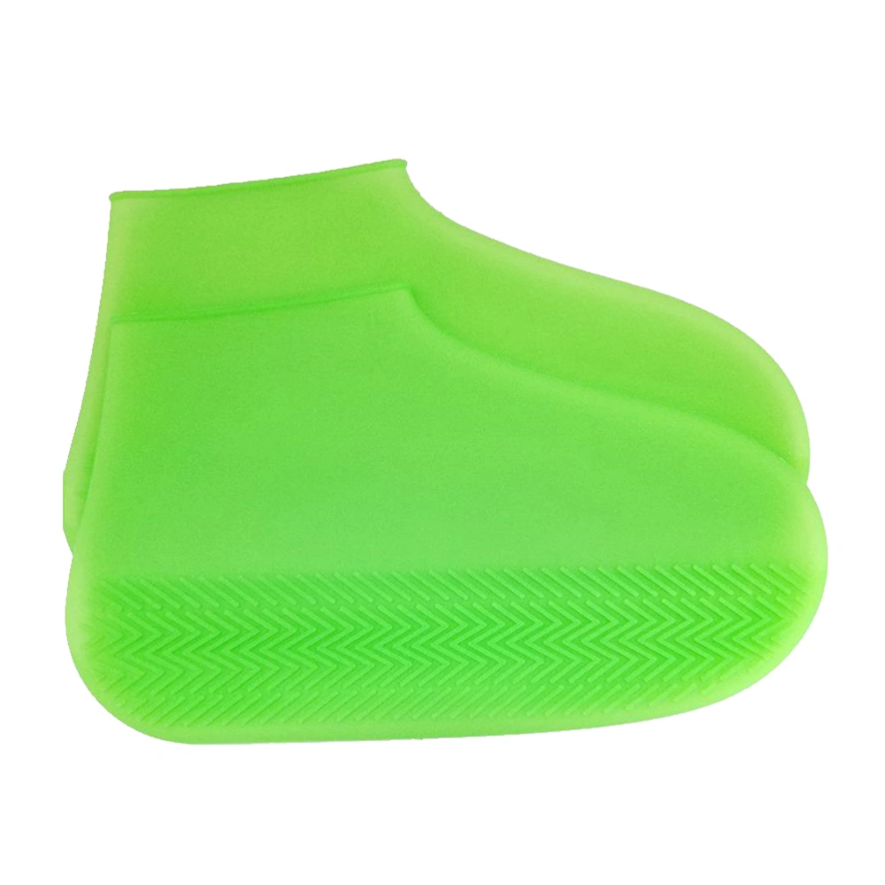 Green Wear Resistant Silicone Shoes Covers Thicken Boots Protectors Waterproof Anti-skid Overshoes for Outdoor - Size M