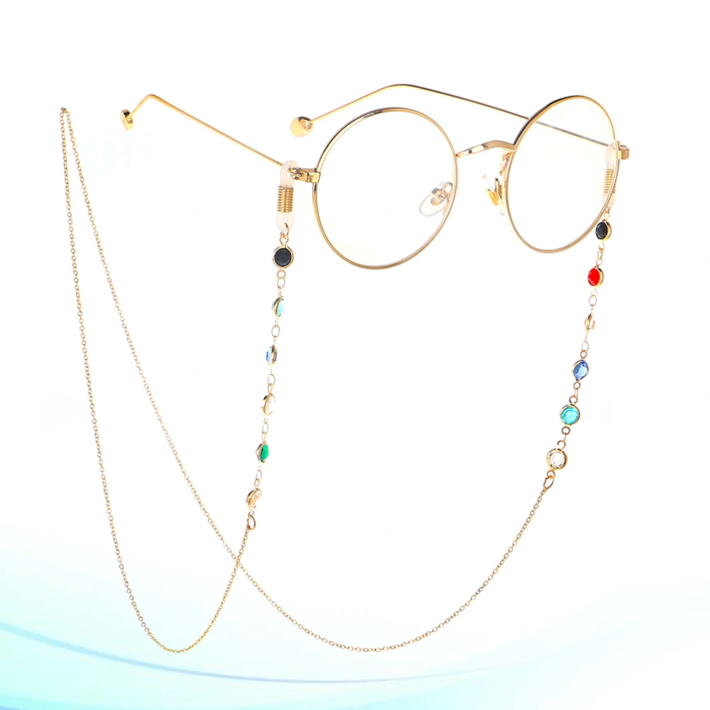 Colorful Glass Handmade Eyeglasses Strap Eyeglass Chain Sunglasses Holder Strap Eyewear Retainer Lanyard Golden