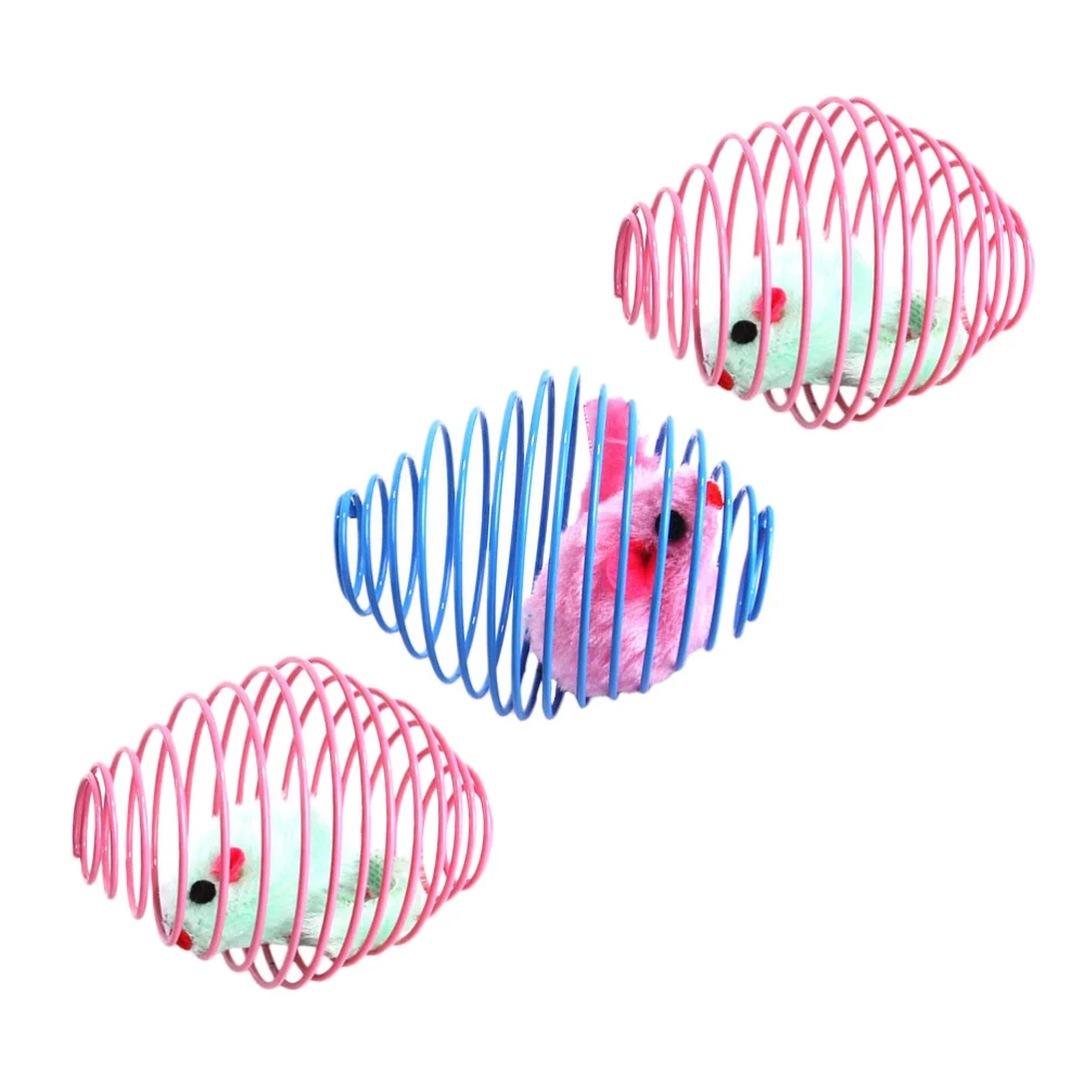 3pcs Interactive Cat Molar Toys Interesting Mouse Designed Cat Playthings (Random Color)