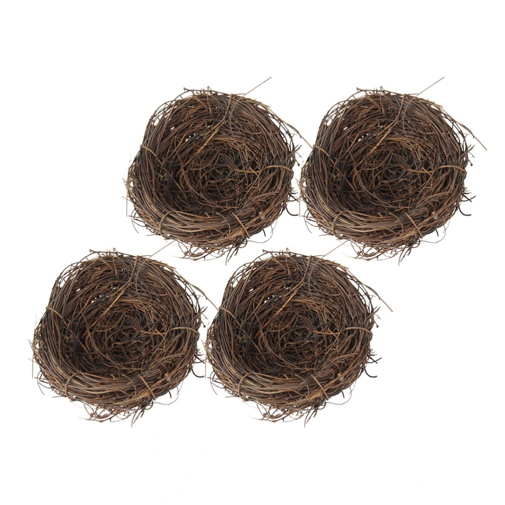 4pcs Imitation Bird Nest Decorative Fake Bird Nest Ornament Photography Prop