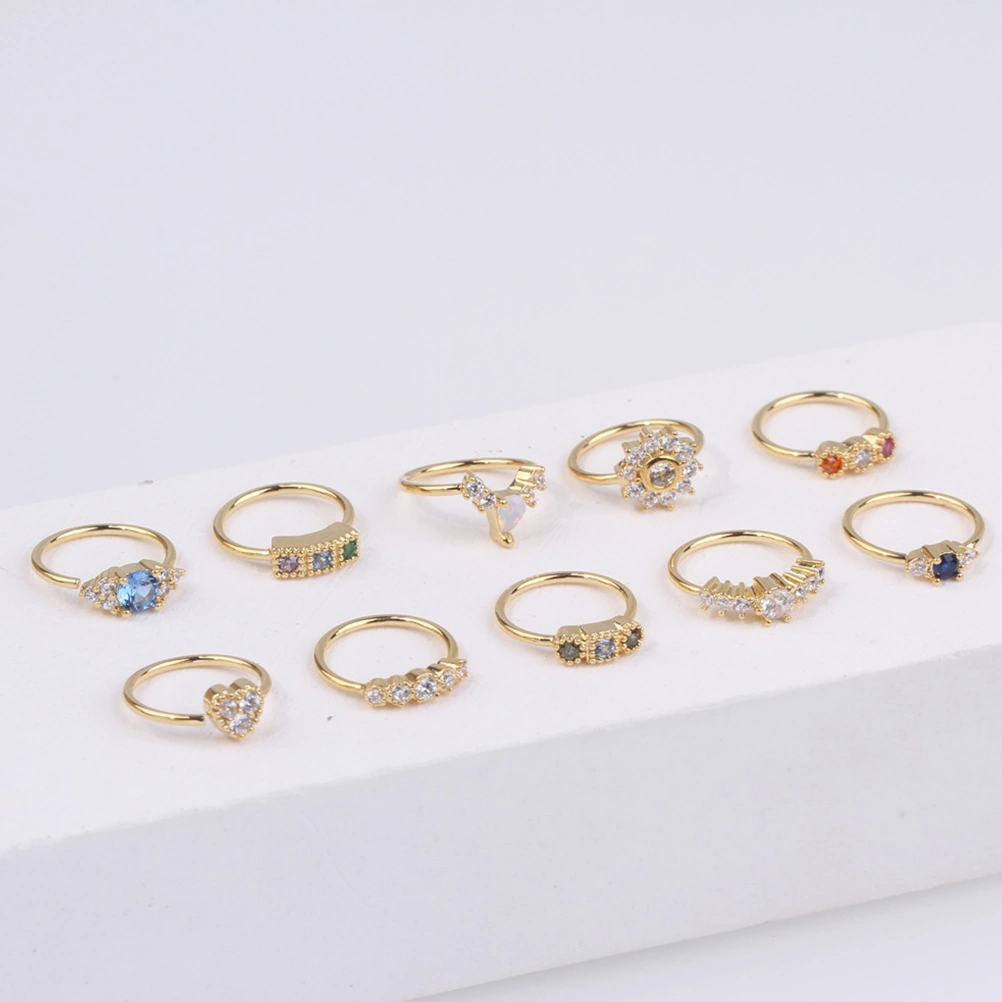 4pcs Nose Cuffs Zircon Nose Rings Women Nose Cuffs Jewelry Fake Nose Rings