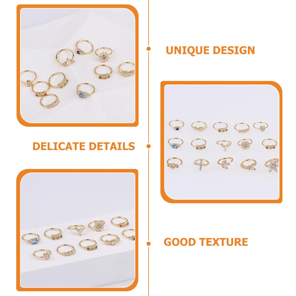 4pcs Nose Cuffs Zircon Nose Rings Women Nose Cuffs Jewelry Fake Nose Rings