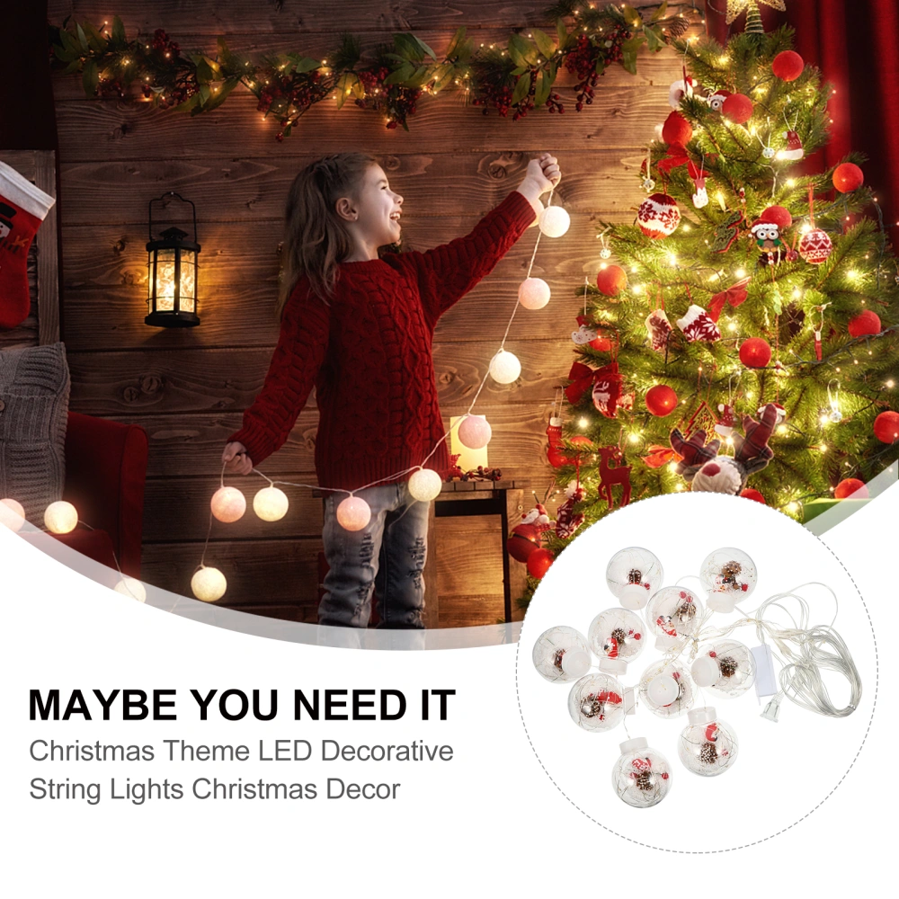 1Pc Christmas Theme LED Decorative String Lights Christmas Decor(American Plug)