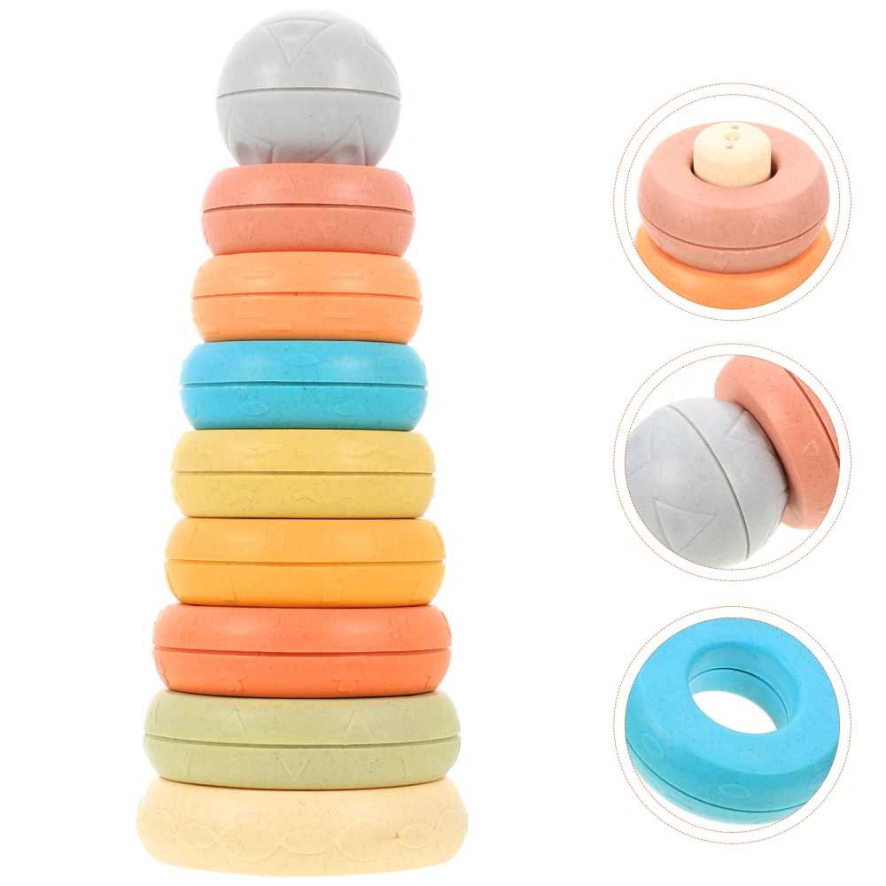 1 Set of Colored Stackable Ring Toys Baby Stacking Rings Silicone Stacking Toys Educational Toys