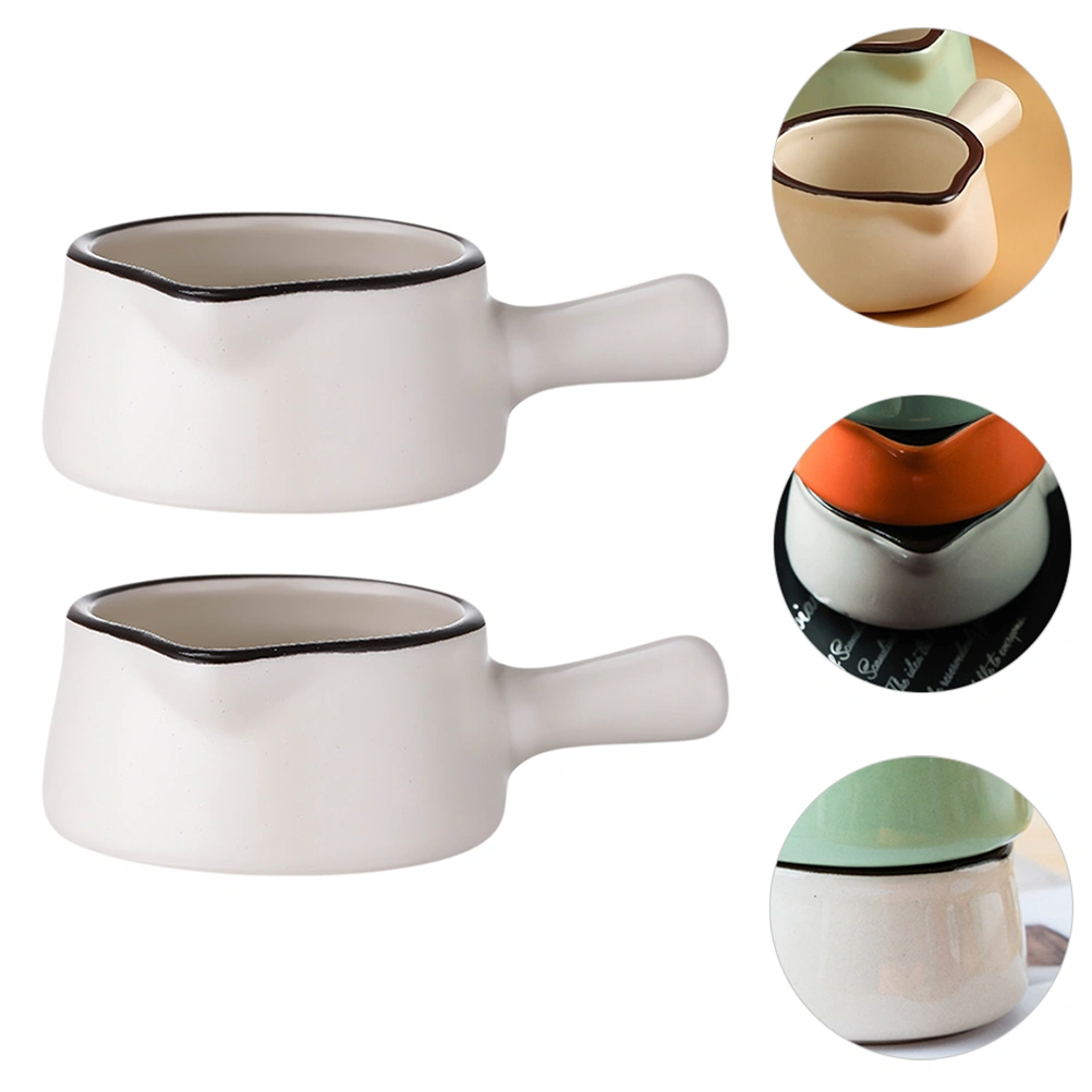 2pcs Ceramics Seasoning Saucers Delicate Seasoning Dishes Condiment Dishes