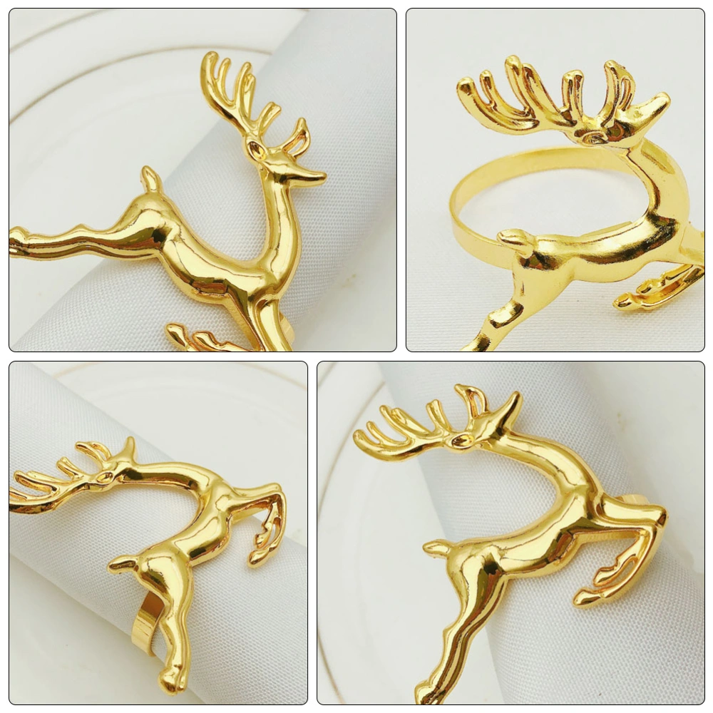 8Pcs Deer Christmas Holiday Wedding Napkin Rings Dinning Table Setting Decor