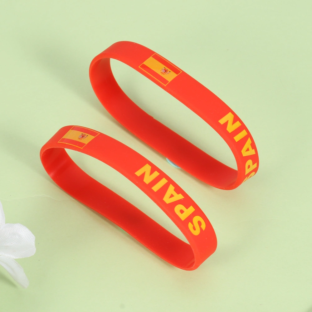 12Pcs Country Silicone Wristband Fashion Sports Bracelet  (Espana)