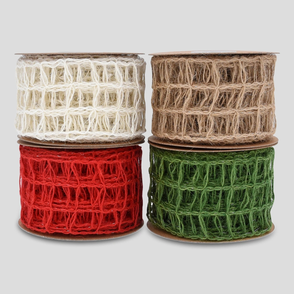 Mesh Burlap Wired Ribbon Burlap Net Ribbon DIY Craft Ribbon Gift Wrapping Ribbon