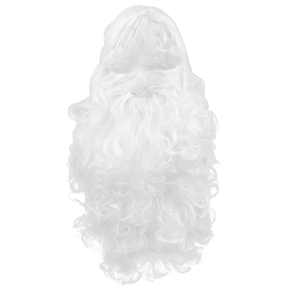 1 Set Costume Party Cosplay Dress Up Props False Santa Beard Wig Set (White)