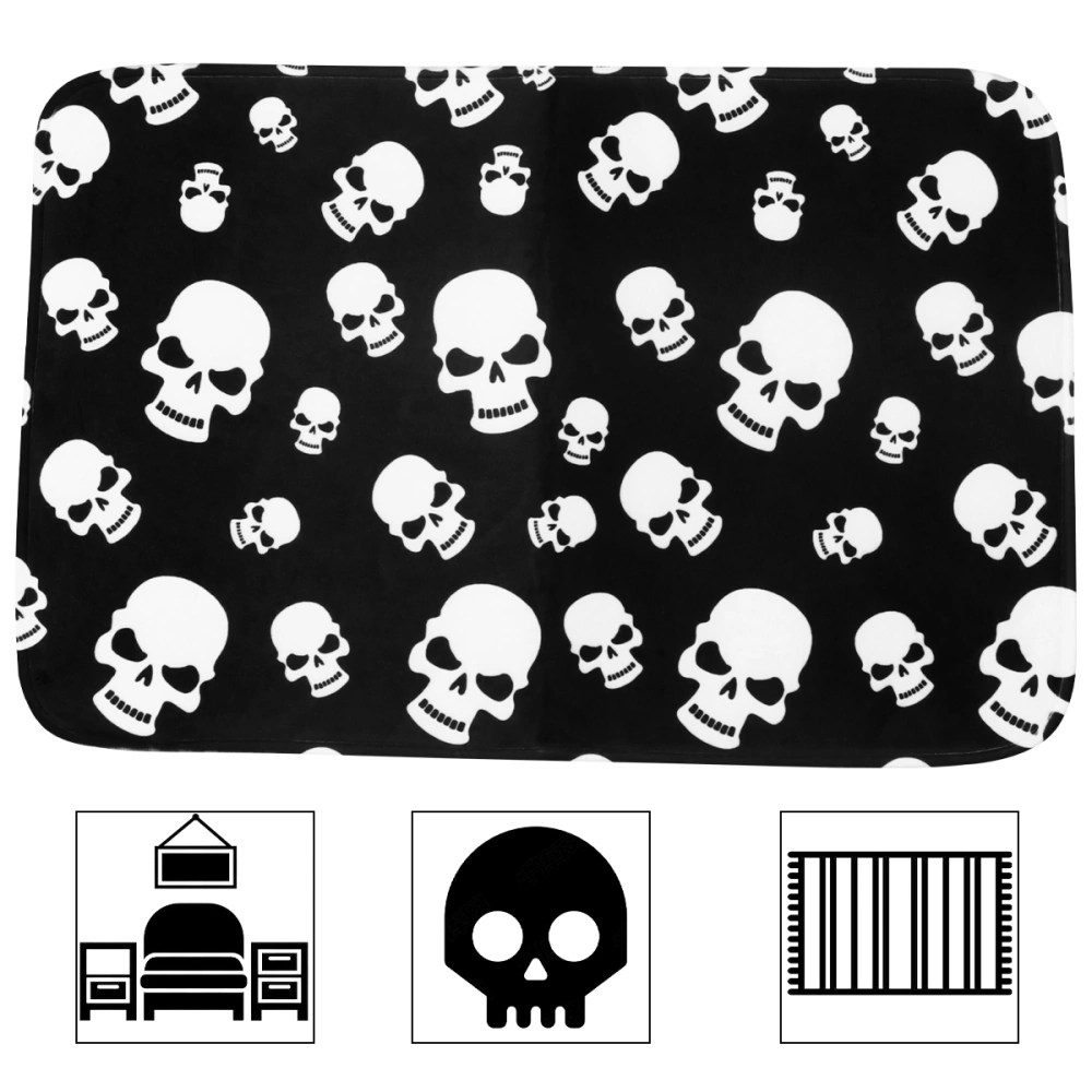 Halloween Foot Carpets Mat Skull Floor Mat Absorbent Non-slip Pad