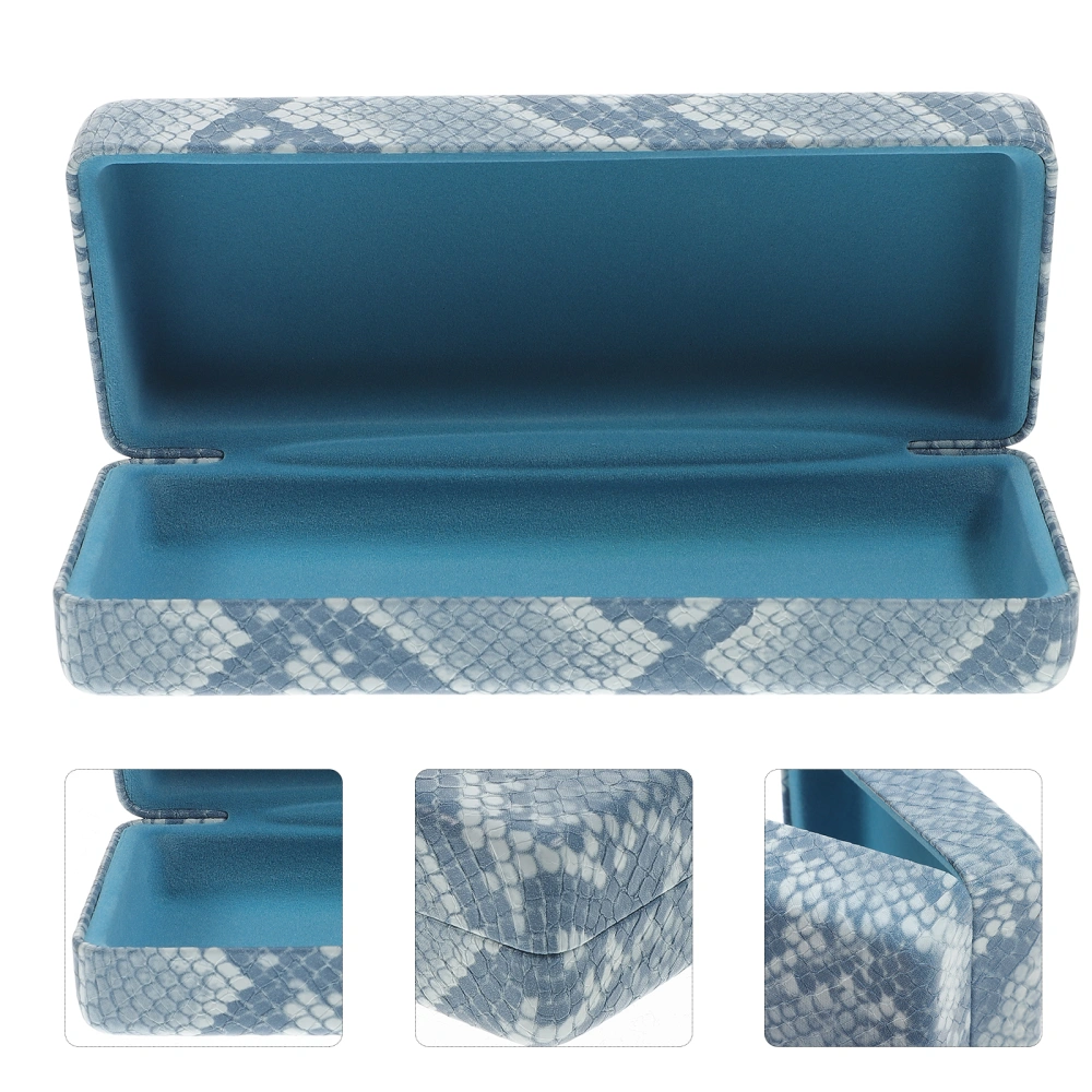 1Pc Stylish Glasses Box Snake Printing Sunglasses Case Anti-pressure Box (Blue)