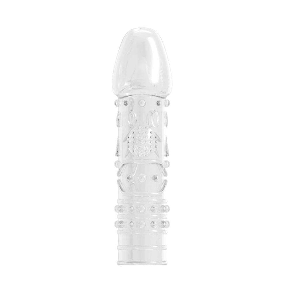 Unique Transparent Tiger Crystal Sleeve Ring Condom Expander Delay Impotence Sleeves Extension Condom Cover Adult Toy for Man