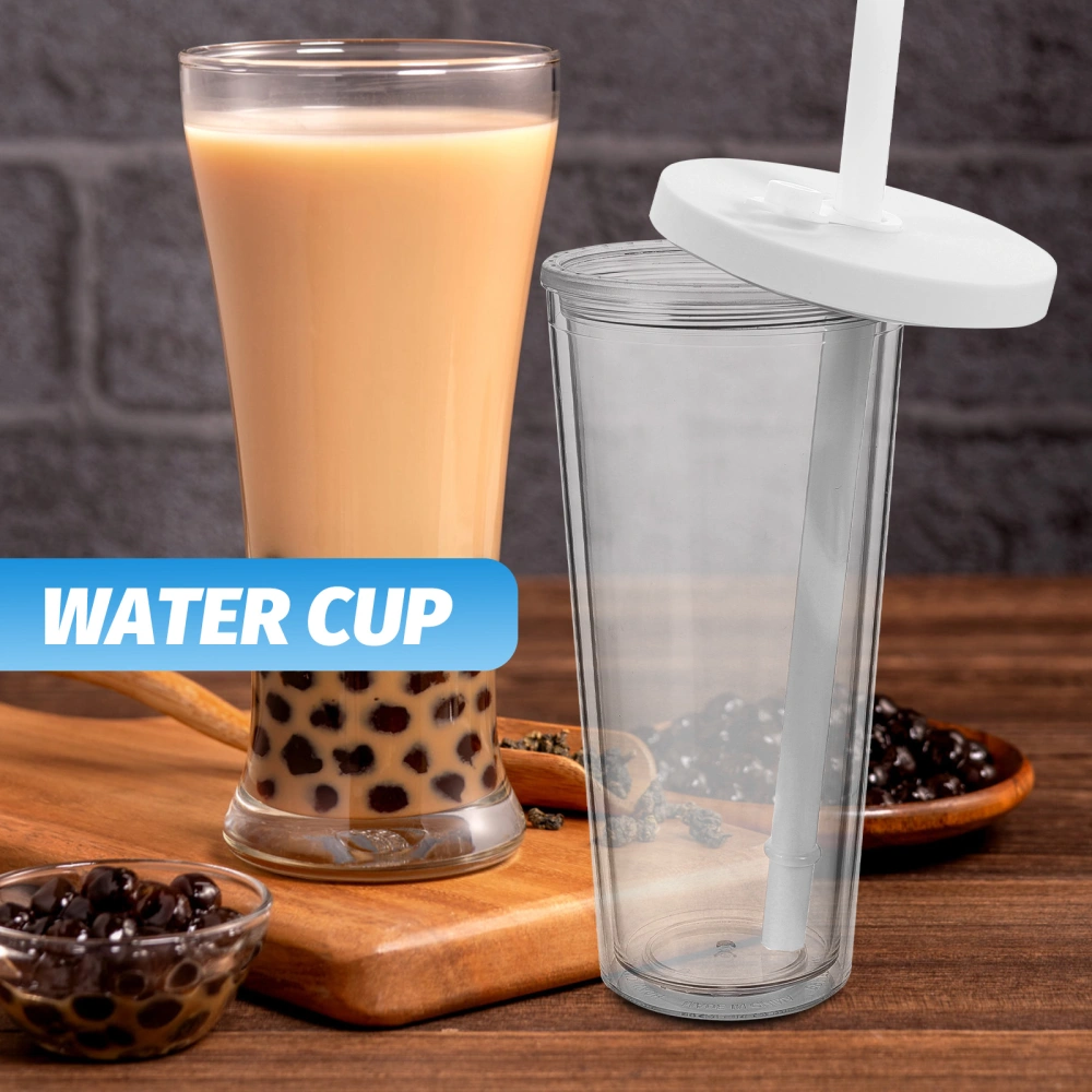 1 Set of Summer Juice Cup Cold Drink Cup Plastic Straw Cup Reusable Beverage Cup Water Cup