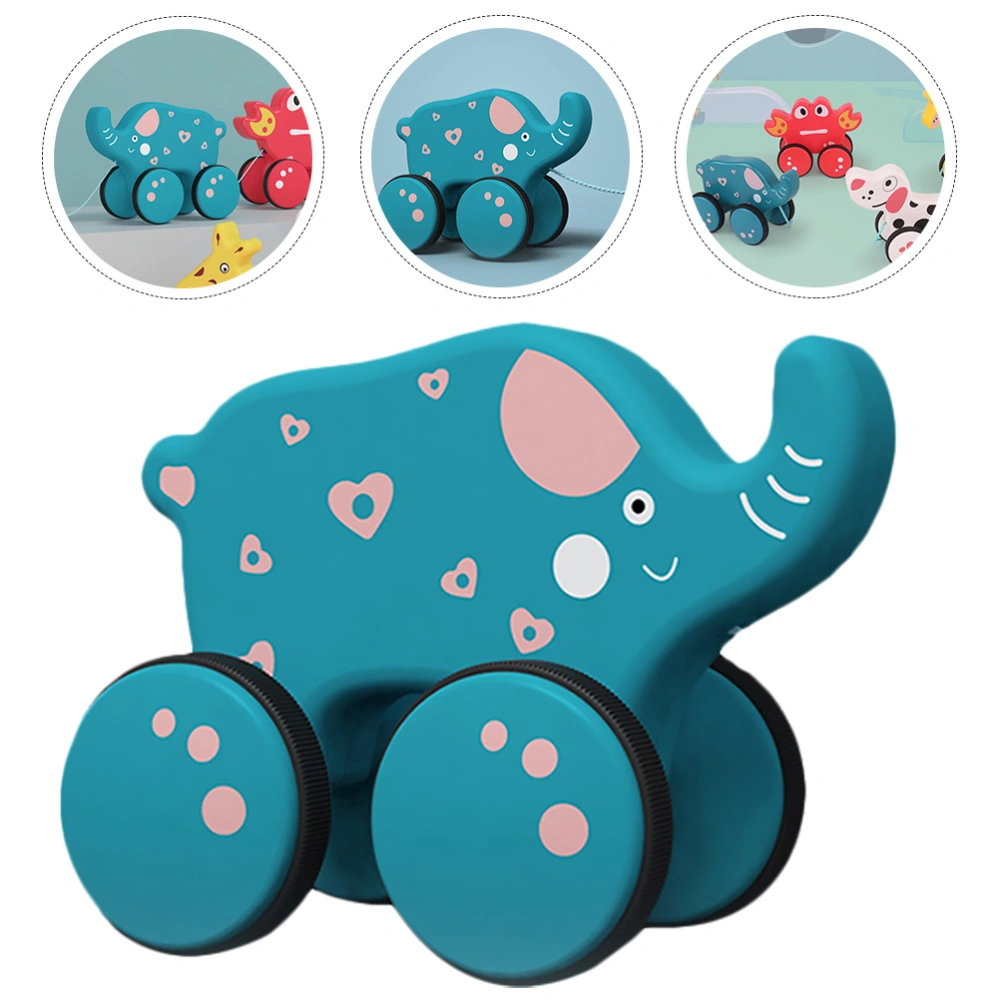 1pc Traction Toys Elephant Pull Toy Kid Dragging Wheel Toy for Baby Toddlers