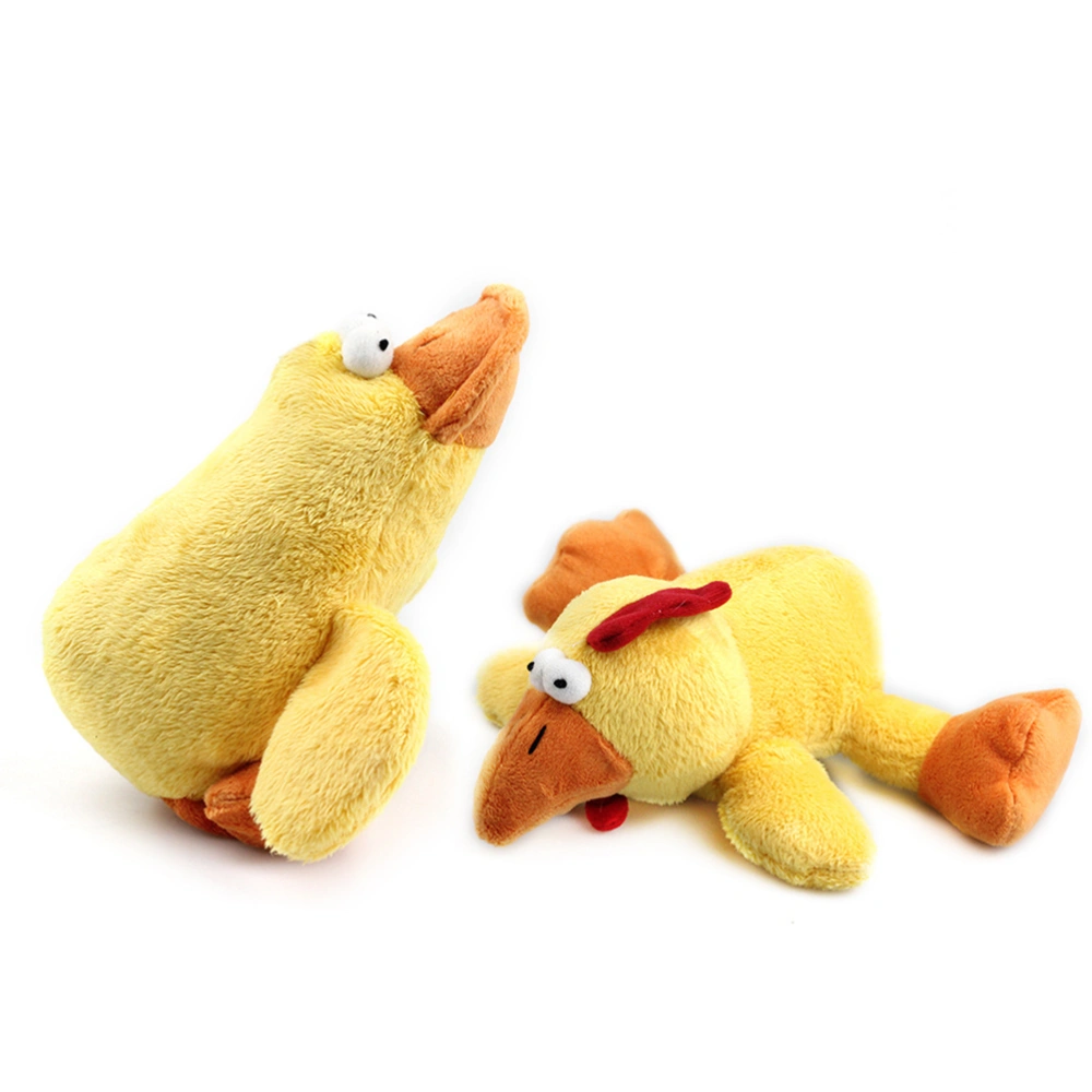 1Pc Adorable Plush Chicken Durable Chew Toys Animal Shaped Plaything for Dog Pet Puppy(Yellow)