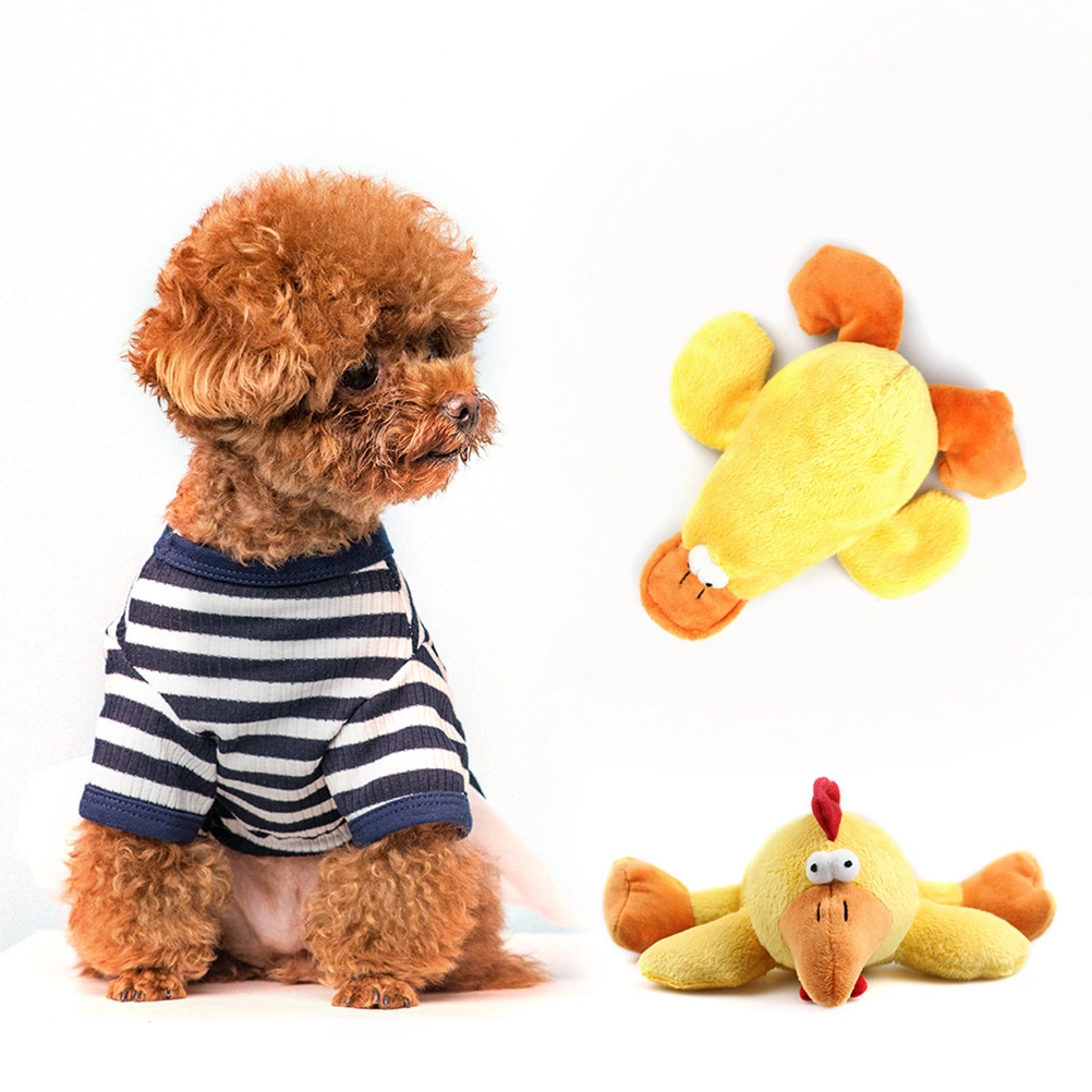 1Pc Adorable Plush Chicken Durable Chew Toys Animal Shaped Plaything for Dog Pet Puppy(Yellow)