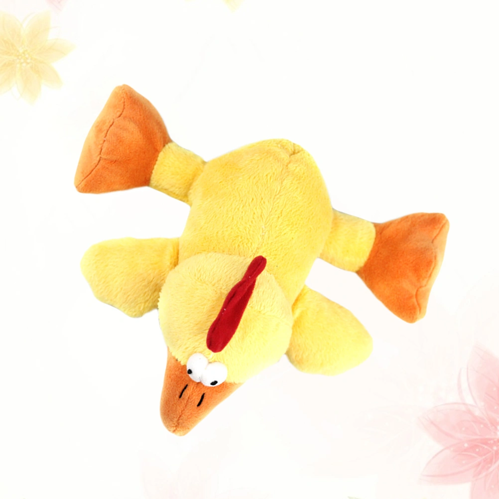 1Pc Adorable Plush Chicken Durable Chew Toys Animal Shaped Plaything for Dog Pet Puppy(Yellow)