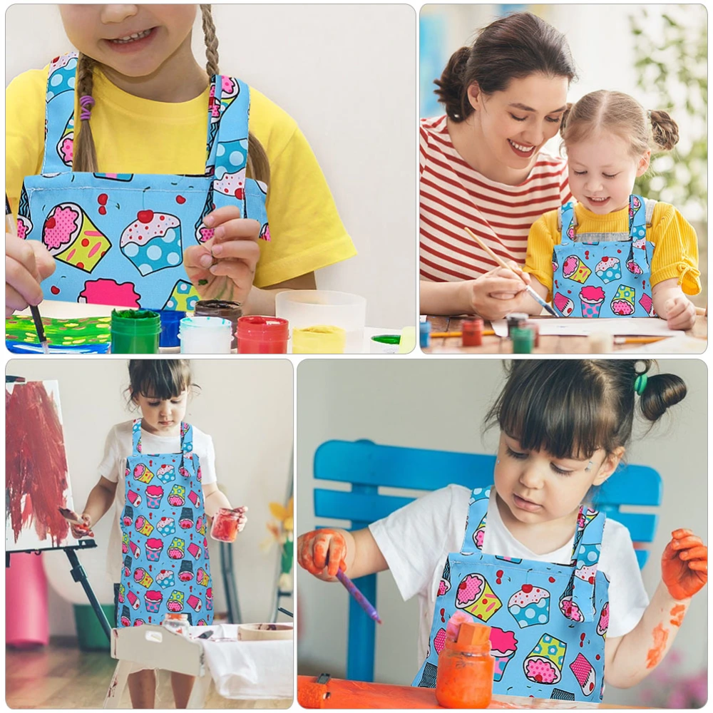 2Pcs Adjustable Children Apron Toddler Painting Aprons Printing Clothes Cover