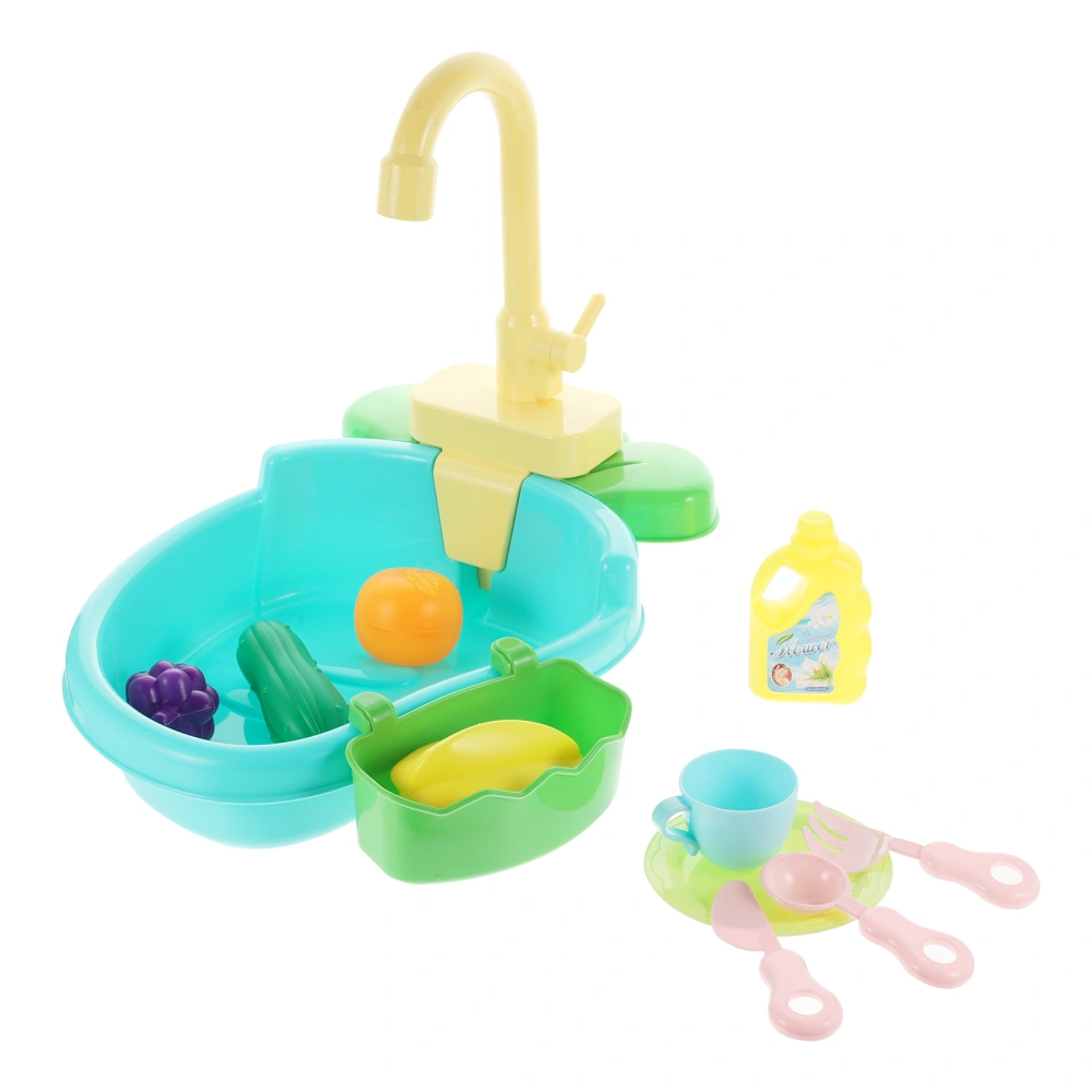 1 Set Dishes Play Set Kitchen Sink Drain Toy Simulation Fruit Vegetable Toys