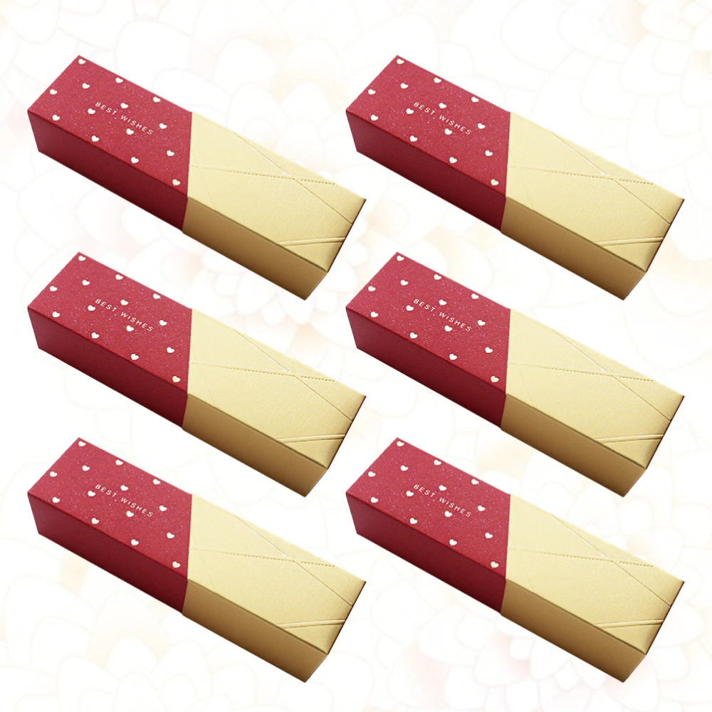 10pcs Lipstick Shape Candy Boxes Wedding Chocolate Container Gift Box Party Supplies (Red)