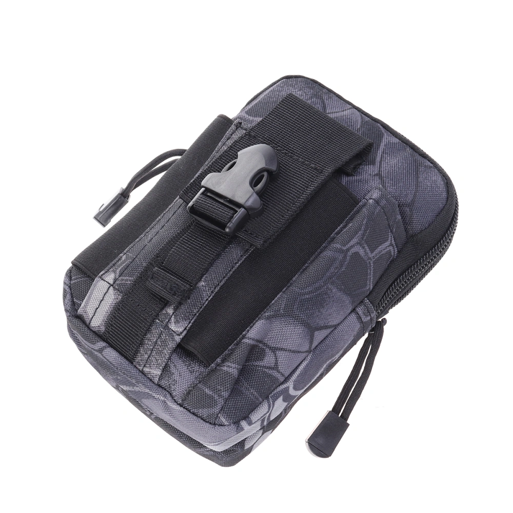 Tactical Duffle Waist Pack Hand Carry Camping Belt Bag Rucksack Outdoor Bumbag (Black Snakeskin Pattern)