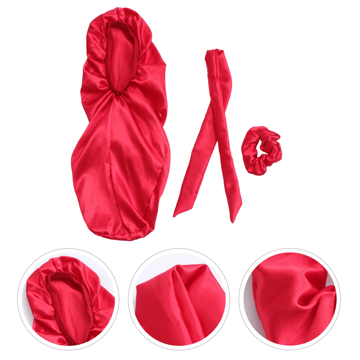 3 Pcs Long Satin Bonnet Sleep Elastic Band Bonnet Women Night Sleeping