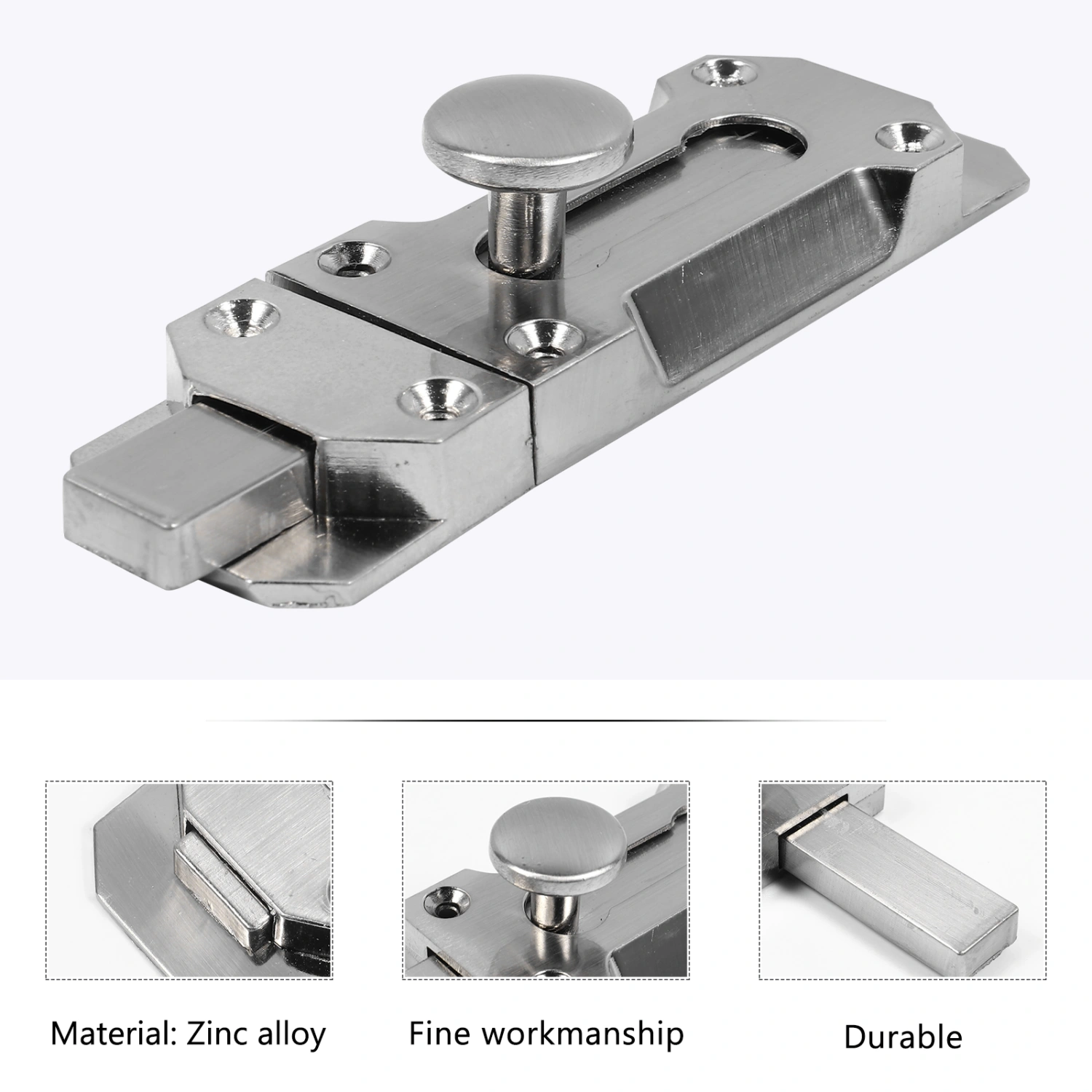2pcs Door Latch Sliding Lock Barrel Bolt Safety Lock Solid Zinc Alloy Door Bolt