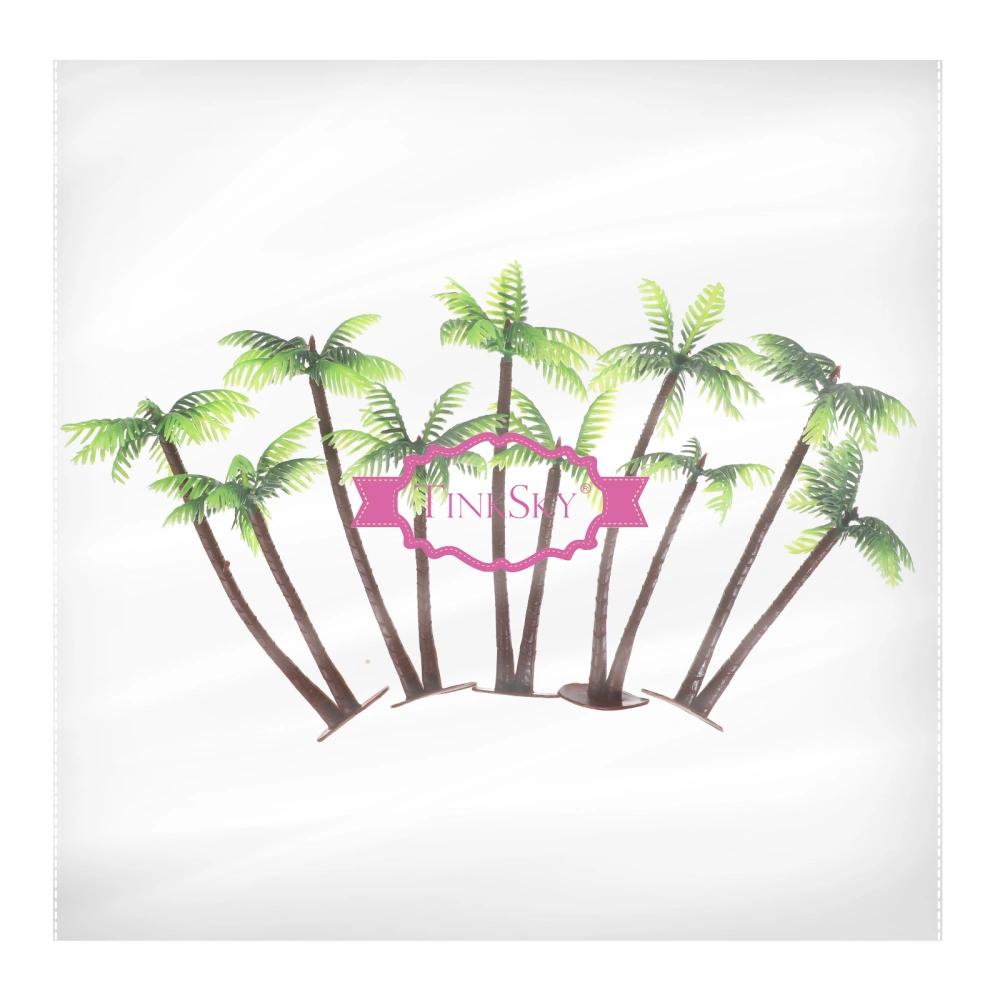 TINKSKY 5Pcs Plastic Coconut Palm Tree Miniature Plant Pots Bonsai Craft Micro Landscape DIY Decor