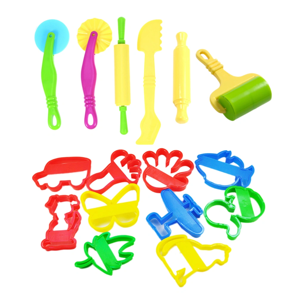 16pcs Dough Clay Tool Mold Set Kit Color Clay DIY Assorted Design Color Mud Tools for Boys Girls Birthday(Random Color)