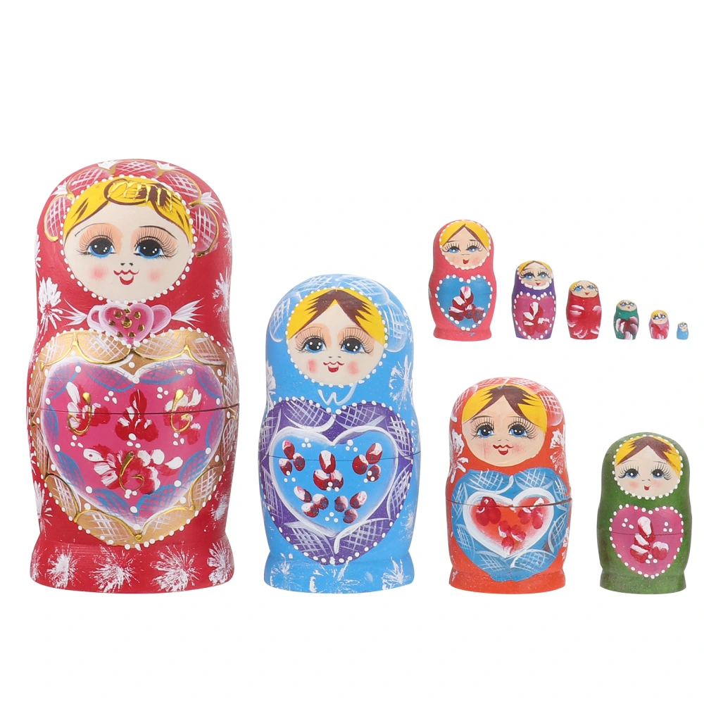 1 Sets Matryoshka Doll Toy Wooden Home Craft Decoration Funny Children Plaything