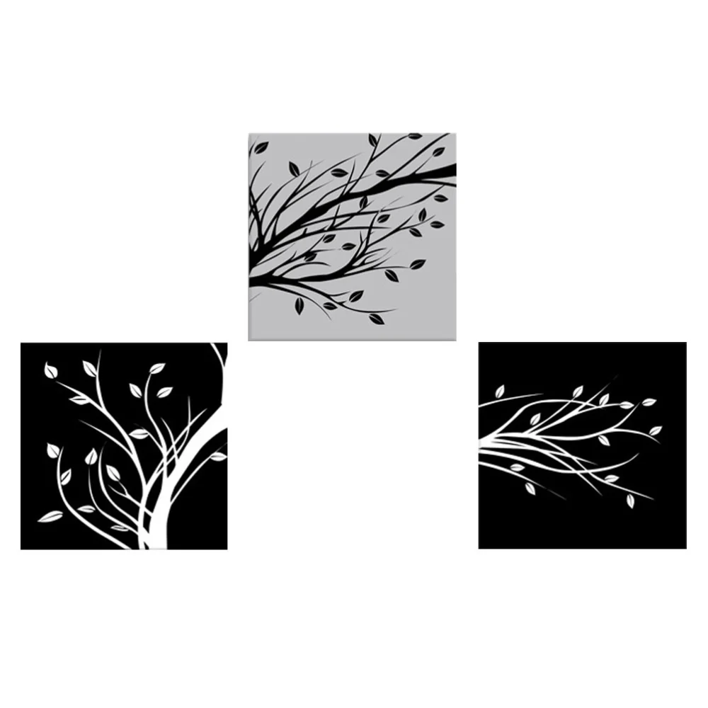 1 Set 3 Panel Art Tree Branches Painting Wall Art Frameless Printing for Home