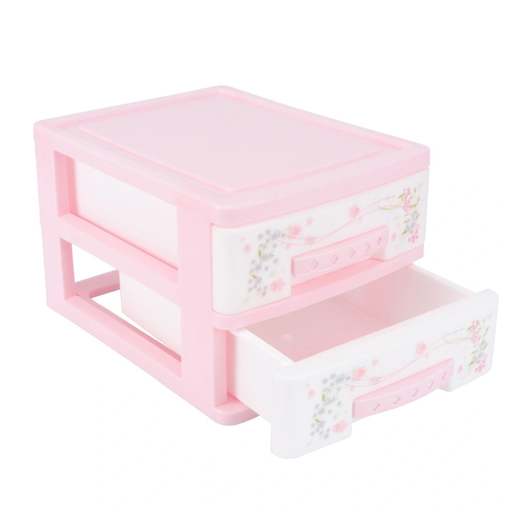 1PC Small Size Makeup Storage Box Two-layer Storage Cabinet Kids Hairpin Box