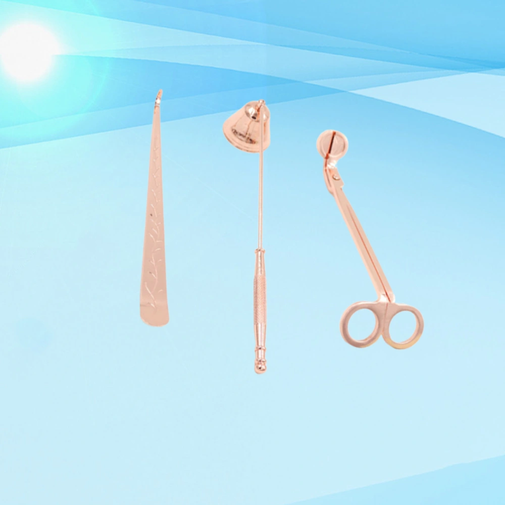 1 Set of Stainless Steel Candle Extinguisher Candle Snuffer Wick Trimmer Wick Dipper Candle Accessories Rose Gold